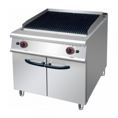HGL Gas Lava Rock Grill with Cabinet