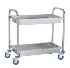 0454 Dismounting Square Tube Stainless Steel Bowl Collecting Cart(Stainless Steel/Stainless Iron)