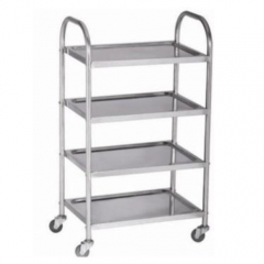 0468 Dismounting Round Tube Stainless Steel Four-Layers Hot Pot Cart